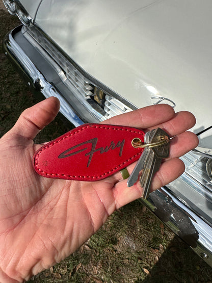 Custom Engraved Leather Vintage Motel Keychains